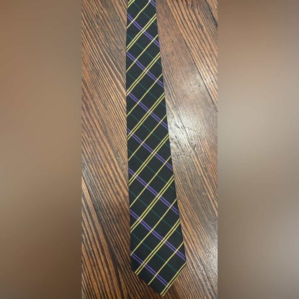 Lauren Ralph Lauren Handmade Plaid 100% Silk Tie